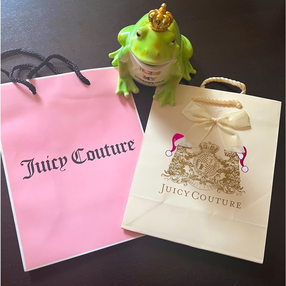Juicy couture 2 unused paper shopping bags. Christmas bag and Pin…